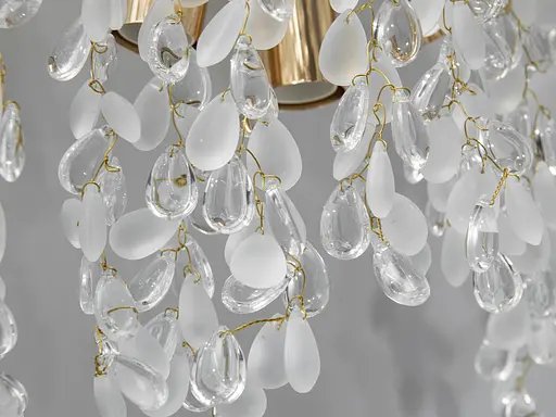 Светильник сателлит к хрустальным люстрам "Глициния" на 3 лампы, золото. - фото 3