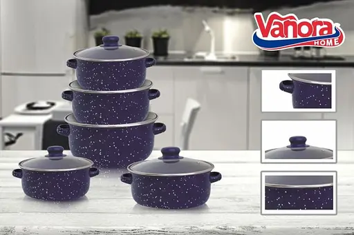 Набор эмалированной посуды Vanora Zora 5 предметов (VN-E-C538) - фото 2