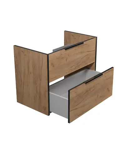 Тумба Мойдодир під стільницю Line Craft 70-А дуб крафт/Чорний - фото 5