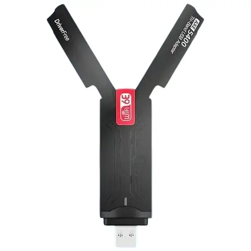 Тридіапазонний адаптер WiFi AXE5400M перехідник передавач 5400 Мбіт/с USB 3.0 2.4G / 5G / 6GHz для Windows, чорний