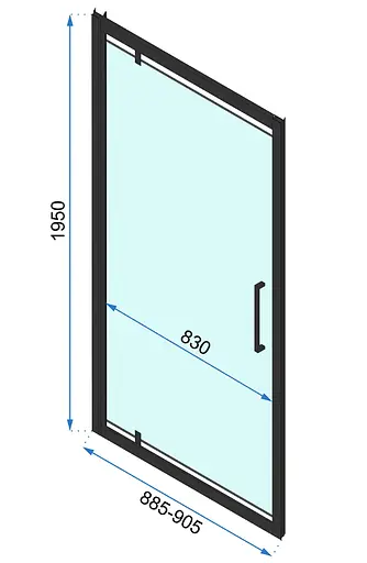 Душова кабіна Rea Rapid Swing 100x90 black REA-K6423 + REA-K6409, Чорний матовий, Універсальна, прозорий - фото 6