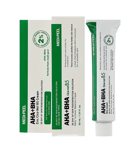 Крем с кислотным комплексом и цинком AHA BHA Zinc Cica-Nol B5 Cream Medi-Peel 30 мл - фото 2