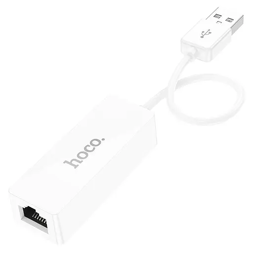 Перехідник - мережева карта Hoco UA22 Acquire Usb ethernet adapter (100 Mbps) - фото 2