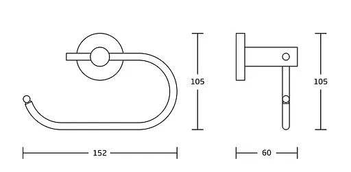 Тримач туалетного паперу VBI Venus 2 black VBI-040011BL Чорний матовий - фото 2
