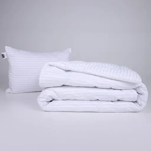 Набор MirSon №1108 Сolor Fun Line Stripe White EcoSilk 155 х 215 см белый (2200010866681) - фото 1