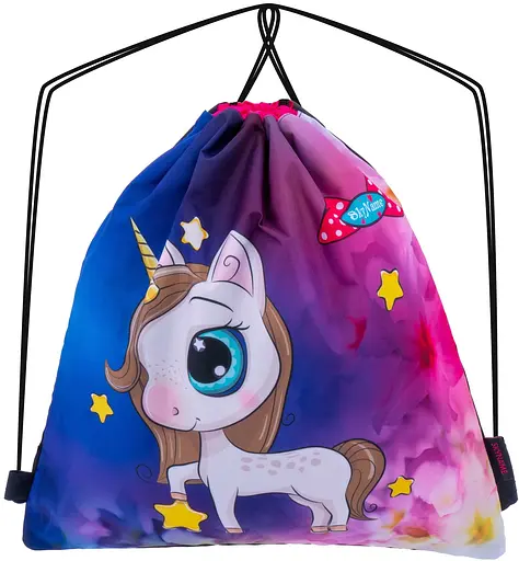 Мешок для обуви Winne Единороги для девочек 43,5х41 см Фиолетовый (M-75)