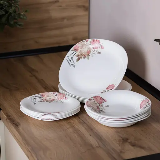 Столовый сервиз Yiwu на 6 персон фарфоровый Harmony белый HP-7-714 - фото 7