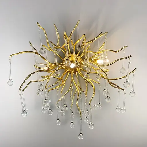 Витончене бра в золотистому корпусі Line F W 115B/3 GD+CL - фото 4