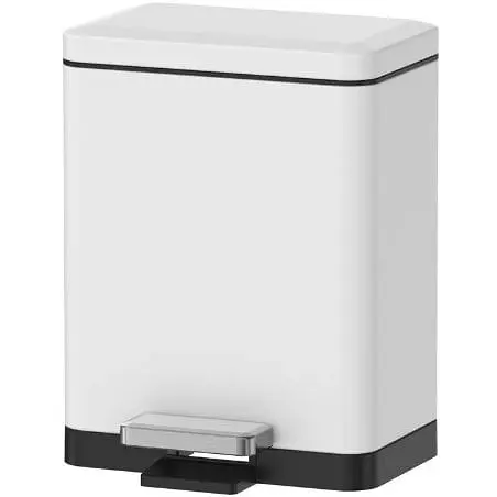 Відро для сміття Koer TC-010306-08 з плавним закриттям прямокутне 6 л білий (KR5601)  - фото 1