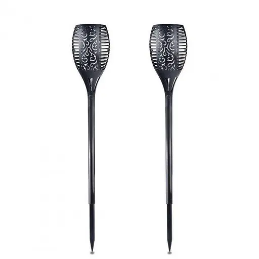 Садовый светильник Solar flame led light sensor activated 58см 600мАч Водонепроницаемый фонарь факел Черный - фото 3