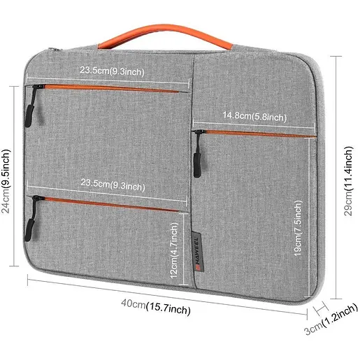 Сумка для ноутбука Haweel HWL2166 15-16" світло-сіра - фото 4