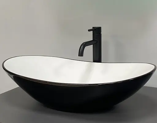 Умивальник VBI Turin black white накладний VBI-011513, Чорний матовий - фото 6