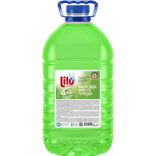 Средство для мытья посуды Lilu Зеленое яблоко 5 л ПЭТ