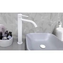 Змішувач для раковини високий Paffoni Light без донного клапана white matt LIG081BO, Білий матовий - фото 3