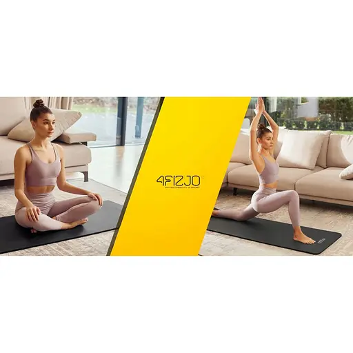 Коврик (мат) спортивный 4FIZJO NBR 1 см для йоги и фитнеса Black 4FJ0015 (P-5907222931462) - фото 5