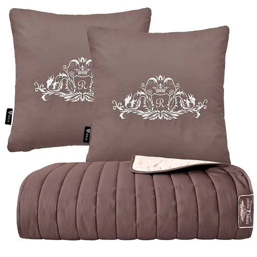 Покрывало на кровать Ideia с декортивными подушками шоколадно-бежевое 220х240 см (8000035831_шоколад/беж) - фото 12