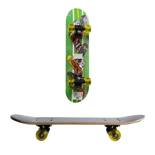 Скейт GSK-0021, дерев’яний, 60x15x8.5 см, PU колеса (В асортименті)