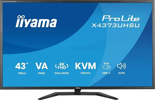 Монітор Iiyama 42.5" X4373UHSU-B2 UHD IPS 60Hz (X4373UHSU-B2) - фото 1