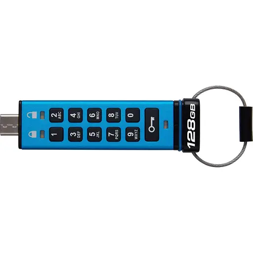 Флеш-накопичувач USB3.2 128GB Kingston IronKey Keypad 200 Type-C Blue (IKKP200C/128GB) - фото 1