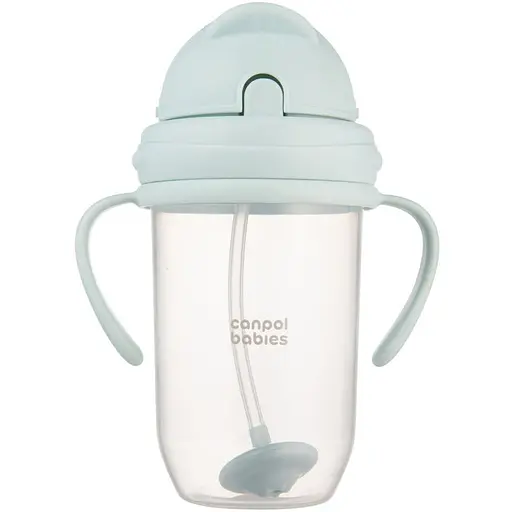 Кружка непроливайка Canpol babies с трубочкой и утяжелителем 270 м серая (56/623_gre) - фото 2