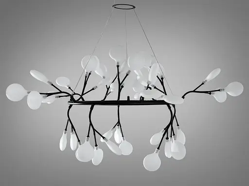 Естетично приваблива, люстра в спальню "Світлячок", 45 ламп, чорний - фото 3