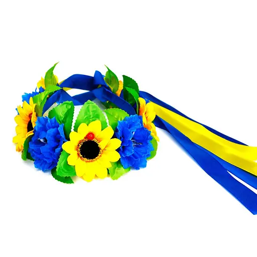 Обідок-вінок український "Квіти" 0205-759 з об'ємними квітами - фото 3