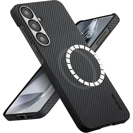 Чохол Pitaka MagEZ Ultra-Slim Classic Twill 600D для Samsung Galaxy S25 Black/Grey (KS2501) [128412] - фото 3
