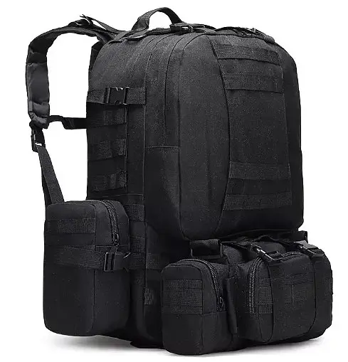 Тактический рюкзак 52л из ткани Oxford Черный - фото 6