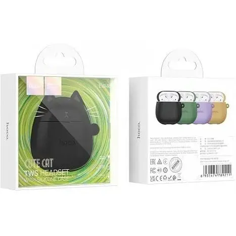 Наушники Hoco Cat True Wireless Stereo Headset EW45 BT5.3 черные - фото 2