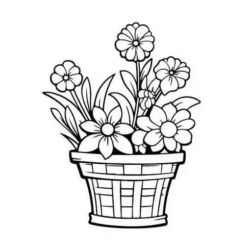 Картина-трафарет для раскрашивания песком "Букет в горшке" Т-а5220 А5