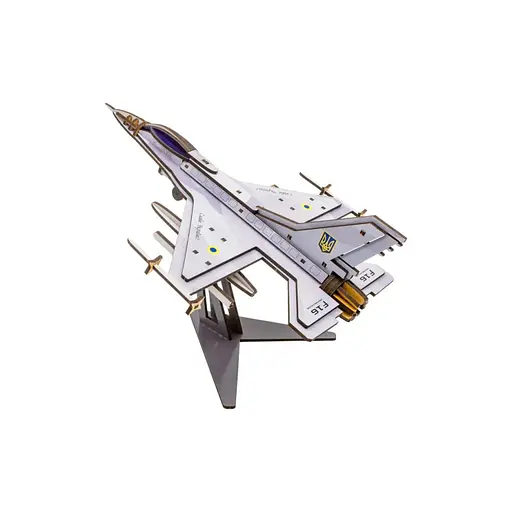 Деревянный 3D конструктор F16 PuzzleOk Арт-26913 79 деталей - фото 6