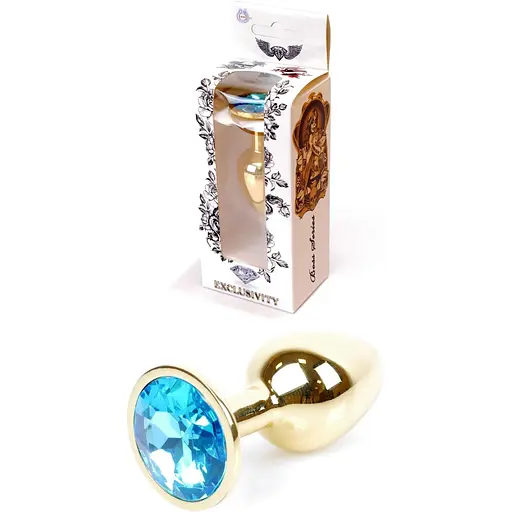 Анальна пробка Boss Of Toys Boss Series - Jewellery Gold Plug Light Blue S, BS6400022, Золотий / Голубой