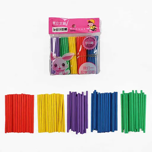 Палички для лічби, дерев’яні, 100 шт., 5 кольорів