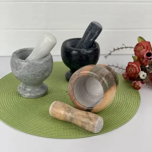 Ступка-измельчитель из мрамора для специй 15х15 см. Frico FRU-060 - фото 4