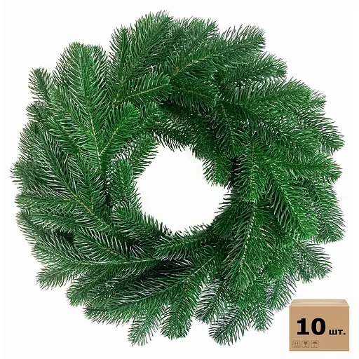 Вінки хвойні різдвяні Hvoya Lux литі зелені 40 см 10 шт.