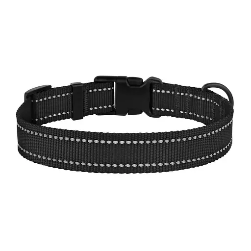 Нашийник для собак Barksi Active світловідбивний пластиковий фастекс 30-40х2 см чорний - фото 2