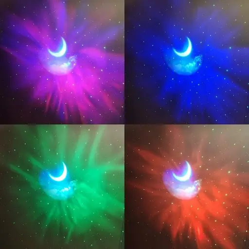 Ночник проектор звездного неба Астронавт XL-730 Bluetooth колонка с TF card Сидящий космонавт с пультом Белый - фото 5