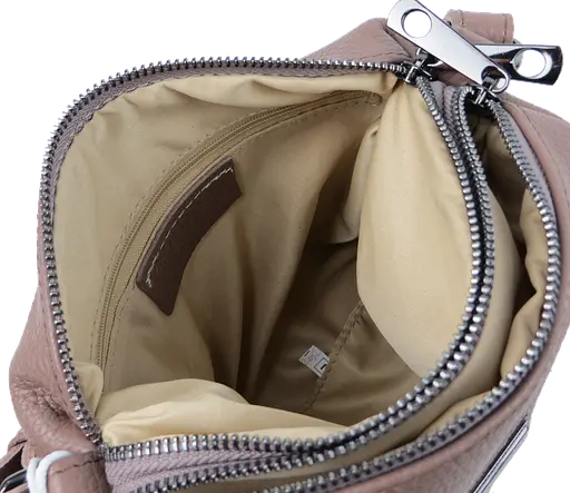 Женская наплечная кожаная сумка Borsacomoda бежевая sum0028717 - фото 8
