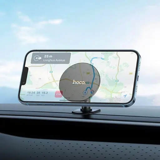Автотримач для телефона HOCO H13 Fine jade ring magnetic car holder(center console) Black - фото 8