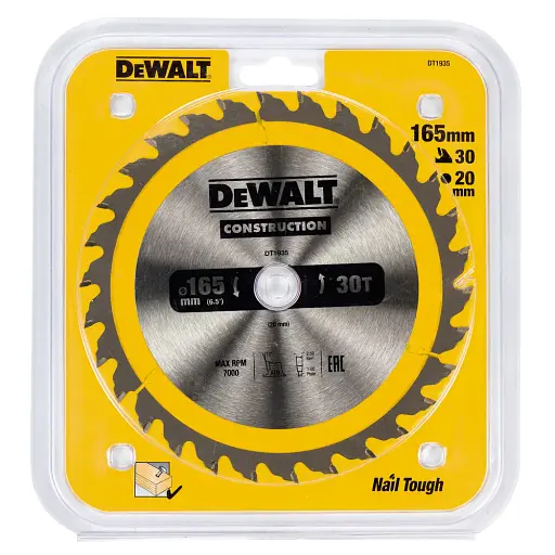Диск пиляльний DeWalt Construction 165 х 20 мм 30 зубів (DT1935) - фото 2