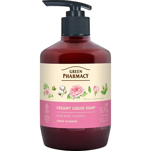 Рідке мило Зелена Аптека Мускатна троянда та бавовна 460 мл