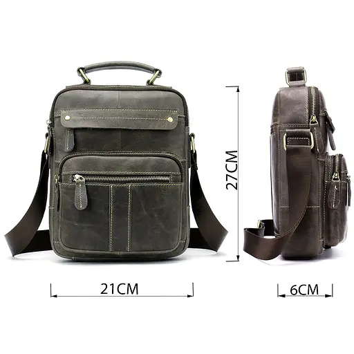 Сумка чоловіча вертикальна шкіряна Vintage 27х21х6 см sum0028947 - фото 3