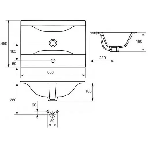 Умивальник меблевий Cersanit Ontario 60 см K669-002 30412 - фото 4