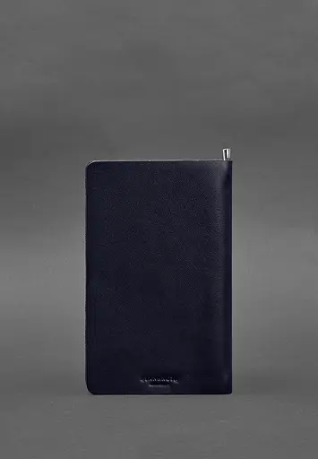 Кожаный блокнот (софт-бук) 8.0 на резинке синий краст - фото 4