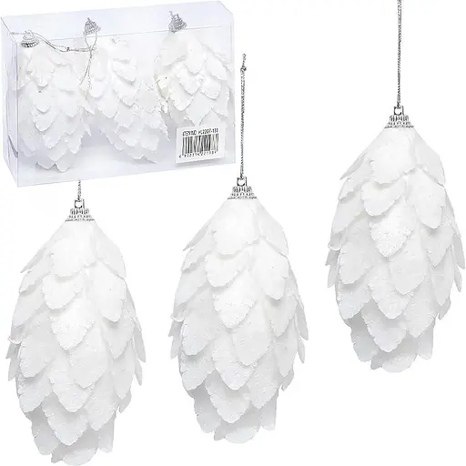 Набір ялинкових іграшок "Шишки" HL22SF-133, 3 шт