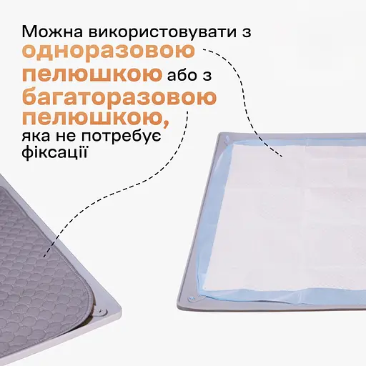 Туалет лоток під пелюшку для собак 60х90 ПУХНАСТЕ ЩАСТЯ сірий - фото 9