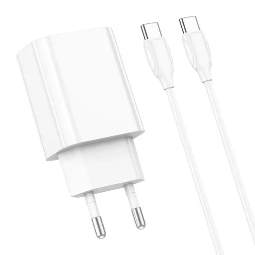 Сетевое зарядное устройство Borofone BA65A Single PD20W с кабелем Type-C to Type-C - фото 3