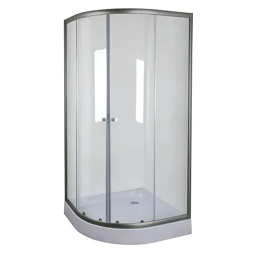 Душевая кабина без поддона Mixxus Plain SC01-90x90x185-TR прозрачное стекло 4 мм graphite MI6902, Универсальная, прозрачный, графит - фото 1