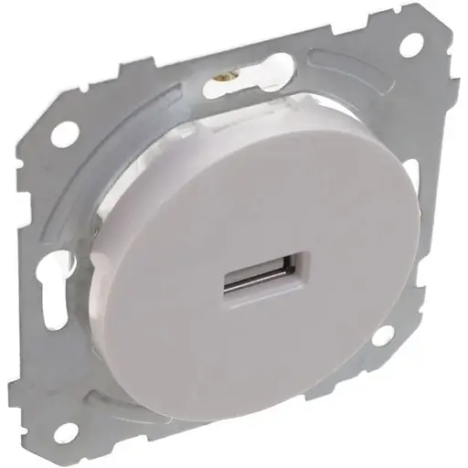 Розетка Brille біла WB-1USB wh (42-289)