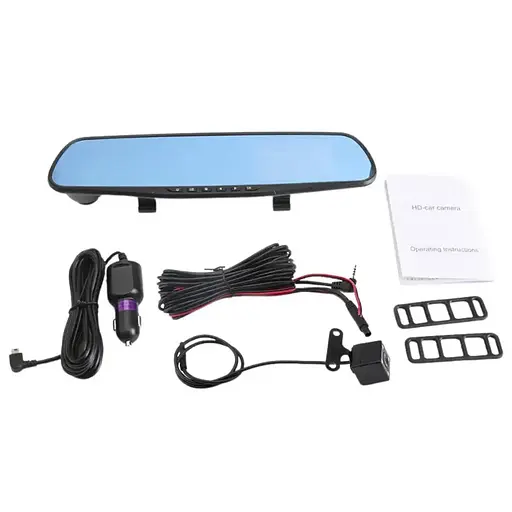 Зеркало с видеорегистратором Vihicle blackbox DVR L9000 4.3" (2 камеры) Full HD - фото 4